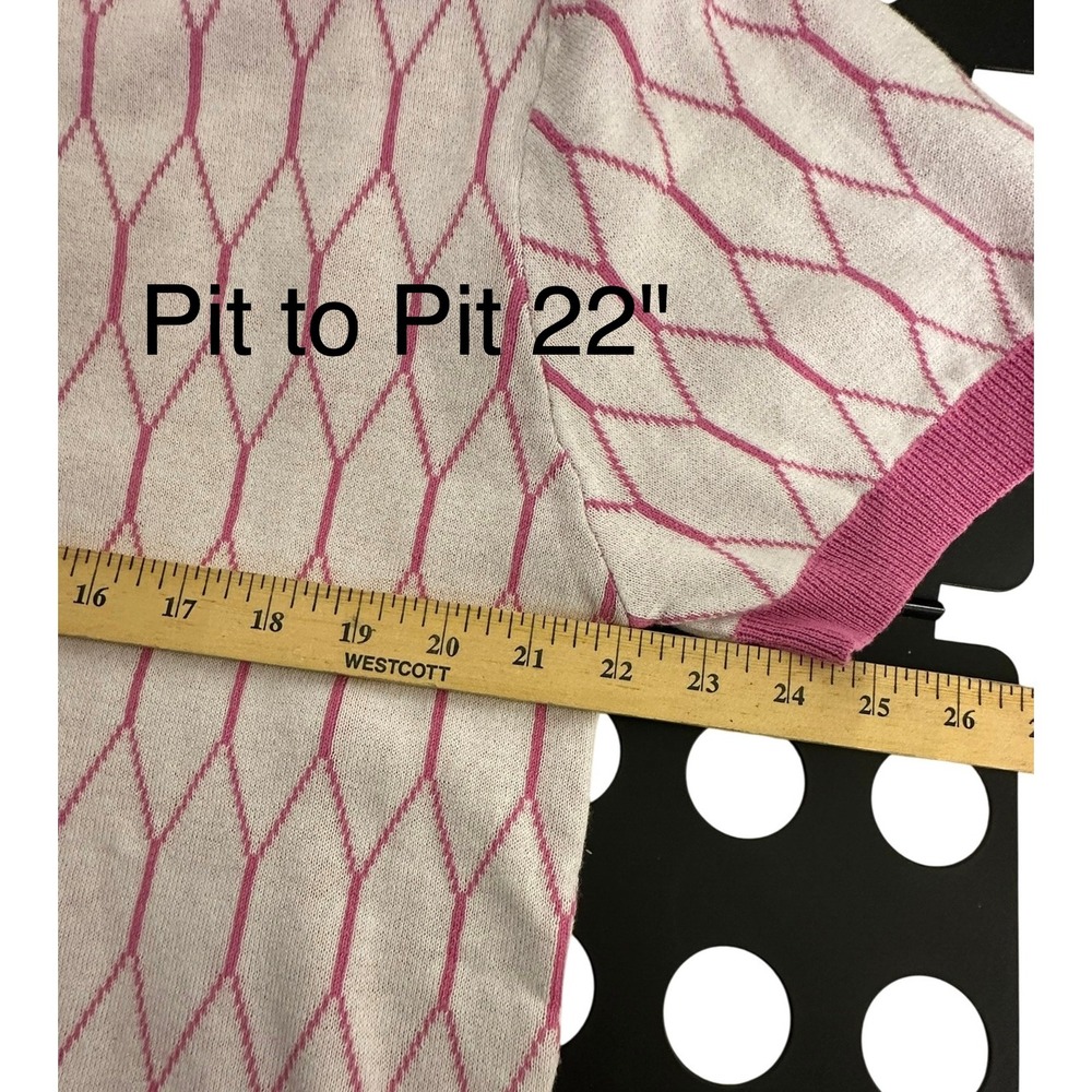 OXKNITSTORE Polo Short Sleeve Mens Knit Top Pink White, Size XL Golf Preppy - Picture 13 of 14